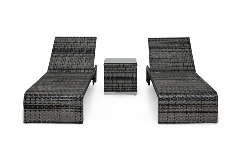 Solsängsset Bahamas 2-sits Sidobord - Grå - Utemöbler & utemiljö - Utestol & trädgårdsstol - Solsäng & solvagn