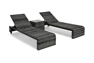 Solsängsset Bahamas 2-sits Sidobord - Grå - Utemöbler & utemiljö - Utestol & trädgårdsstol - Solsäng & solvagn
