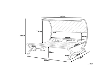 Teramo Solsäng 205|225 cm - Vit - Utemöbler & utemiljö - Utestol & trädgårdsstol - Solsäng & solvagn