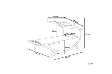Terno Solsäng 110x200 cm - Grå - Utemöbler & utemiljö - Utestol & trädgårdsstol - Solsäng & solvagn