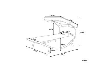 Terno Solsäng 110x200 cm - Grå - Utemöbler & utemiljö - Utestol & trädgårdsstol - Solsäng & solvagn