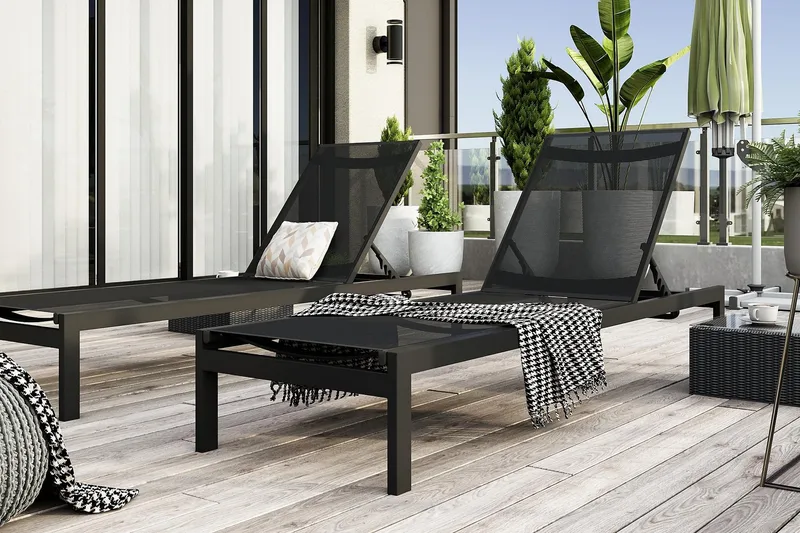 Tunis Solsäng - Svart - Utemöbler & utemiljö - Utestol & trädgårdsstol - Solsäng & solvagn