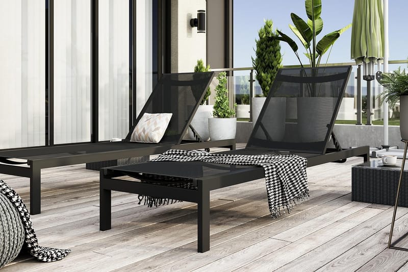 Tunis Solsäng - Svart - Utemöbler & utemiljö - Utestol & trädgårdsstol - Solsäng & solvagn