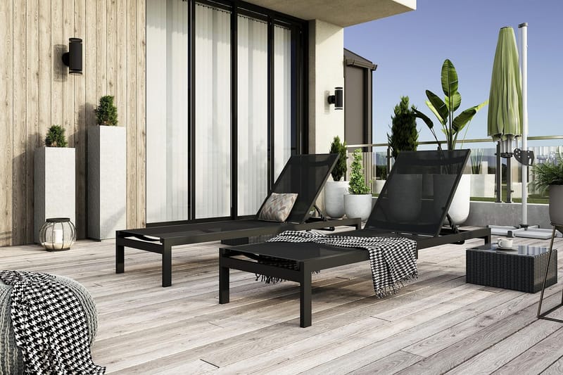 Tunis Solsäng - Svart - Utemöbler & utemiljö - Utestol & trädgårdsstol - Solsäng & solvagn