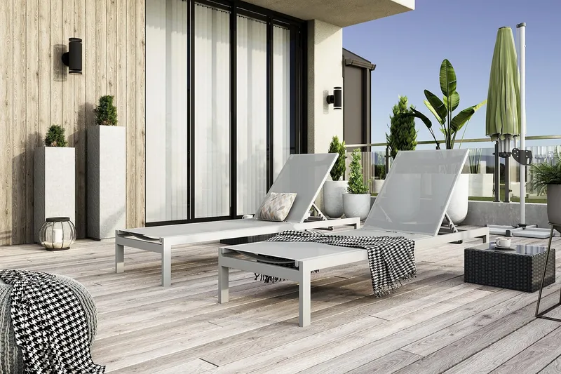 Tunis Solsäng - Vit - Utemöbler & utemiljö - Utestol & trädgårdsstol - Solsäng & solvagn