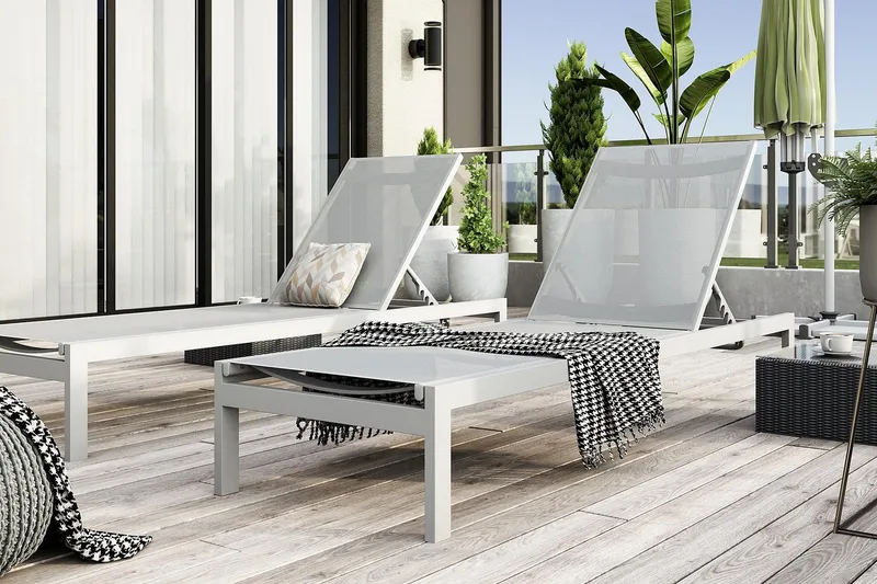 Tunis Solsäng - Vit - Utemöbler & utemiljö - Utestol & trädgårdsstol - Solsäng & solvagn