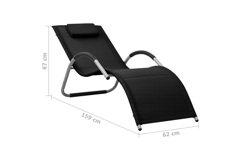 Solsäng textilen svart och grå - Svart - Solsäng & solvagn