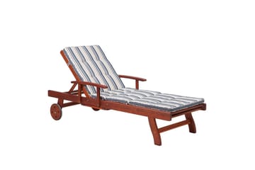 Solsäng Toscana - Mörk trä, blå, beige - Utemöbler & utemiljö - Utestol & trädgårdsstol - Solsäng & solvagn