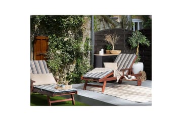 Solsäng Toscana - Mörk trä, blå, beige - Utemöbler & utemiljö - Utestol & trädgårdsstol - Solsäng & solvagn