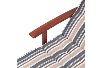 Solsäng Toscana - Mörk trä, blå, beige - Utemöbler & utemiljö - Utestol & trädgårdsstol - Solsäng & solvagn