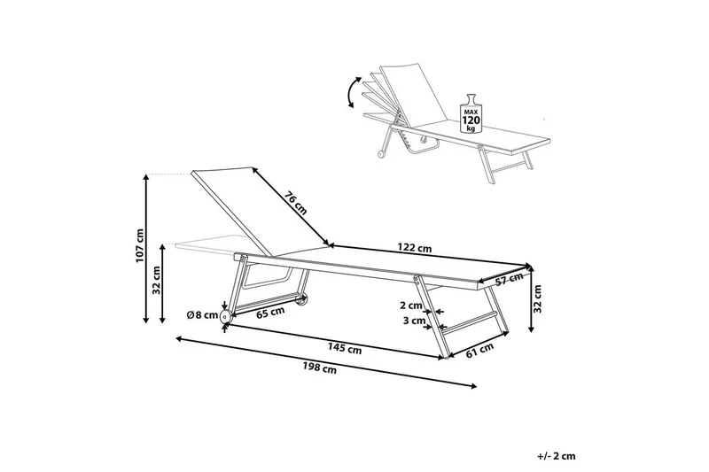 Solsäng Portofino - Gul - Utemöbler & utemiljö - Utestol & trädgårdsstol - Solsäng & solvagn