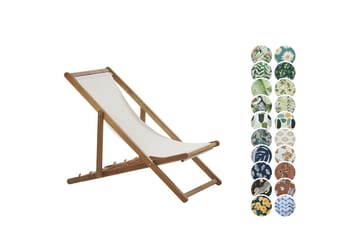 Solstol 2 ersättningstyger Anzio - Ljus trä, vit, flerfärgad - Utemöbler & utemiljö - Utestol & trädgårdsstol - Solstol