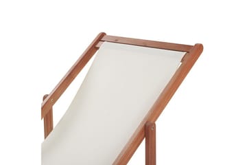 Solstol 2 ersättningstyger Anzio - Vit, mörkt trä, flerfärgad - Utemöbler & utemiljö - Utestol & trädgårdsstol - Solstol