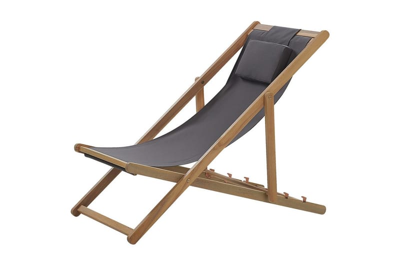 Solstol 2 ersättningstyger Avellino - Grå, ljust trä, flerfärgad - Utemöbler & utemiljö - Utestol & trädgårdsstol - Solstol