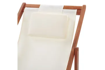 Solstol 2 ersättningstyger Avellino - Vit, mörkt trä, flerfärgad - Utemöbler & utemiljö - Utestol & trädgårdsstol - Solstol