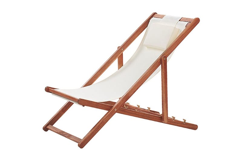 Solstol 2 ersättningstyger Avellino - Vit, mörkt trä, flerfärgad - Utemöbler & utemiljö - Utestol & trädgårdsstol - Solstol