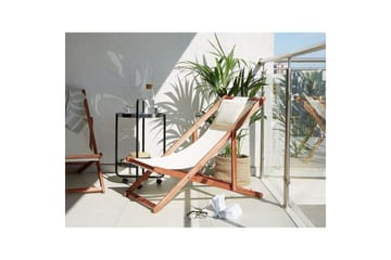 Solstol 2 ersättningstyger Avellino - Vit, mörkt trä, flerfärgad - Utemöbler & utemiljö - Utestol & trädgårdsstol - Solstol