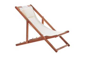 Solstol 2 ersättningstyger Avellino - Vit, mörkt trä, flerfärgad - Utemöbler & utemiljö - Utestol & trädgårdsstol - Solstol