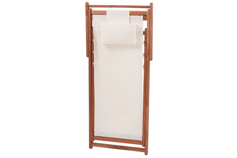 Solstol 2 ersättningstyger Avellino - Vit, mörkt trä, flerfärgad - Utemöbler & utemiljö - Utestol & trädgårdsstol - Solstol