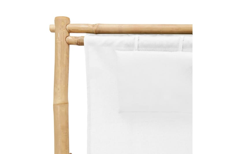 Solstol bambu och kanvas gräddvit - Vit - Solstol