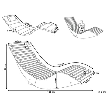 Solstol Brescia Premium - Ljus trä, grönt - Utemöbler & utemiljö - Utestol & trädgårdsstol - Solstol