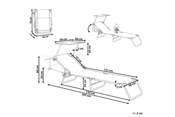 Solstol Foligno - Vit, Silver - Utemöbler & utemiljö - Utestol & trädgårdsstol - Solsäng & solvagn