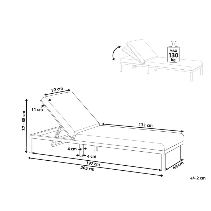Solstol Lariano - Grå - Utemöbler & utemiljö - Utestol & trädgårdsstol - Solstol