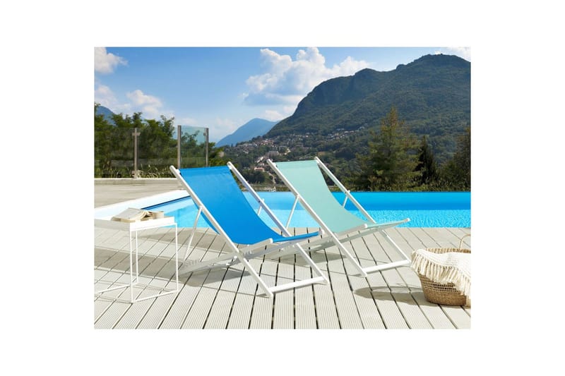 Solstol Locri Ii - Blå, Vit - Utemöbler & utemiljö - Utestol & trädgårdsstol - Solstol