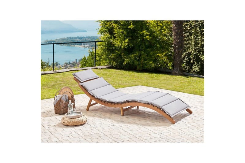 Solstol Luino - Ljus trä, grå - Utemöbler & utemiljö - Utestol & trädgårdsstol - Solsäng & solvagn