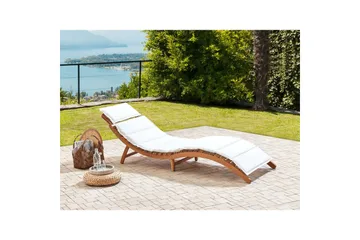 Solstol Luino - Ljus trä, vit - Utemöbler & utemiljö - Utestol & trädgårdsstol - Solsäng & solvagn