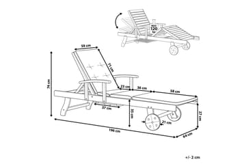 Solstol med dyna Amantea - Utemöbler & utemiljö - Utestol & trädgårdsstol - Solsäng & solvagn