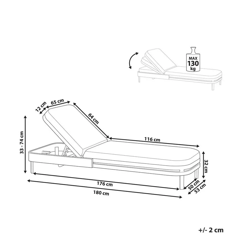Solstol med dyna Nettuno - Utemöbler & utemiljö - Utestol & trädgårdsstol - Solstol