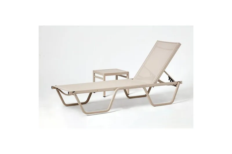 Solstol och sidobordsset (2 delar) Azoula Beige, Beige