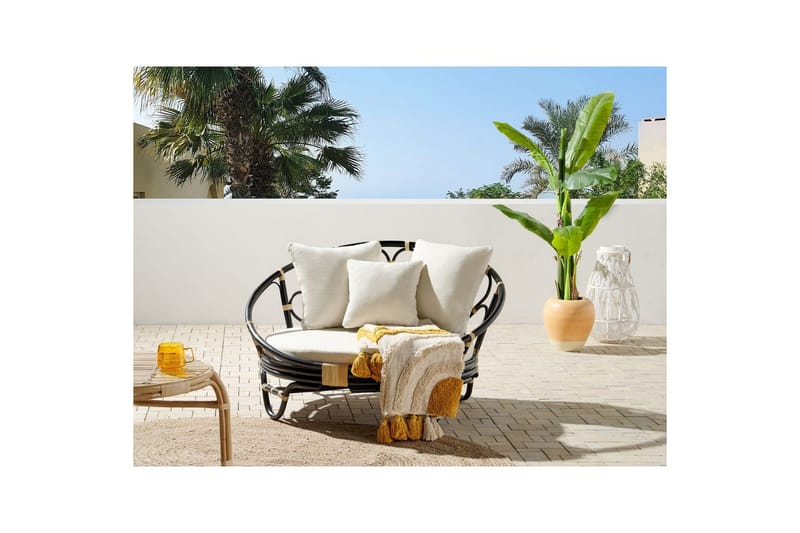 Solstol Rossano - Svart, beige - Utemöbler & utemiljö - Utestol & trädgårdsstol - Utefåtölj & loungefåtölj