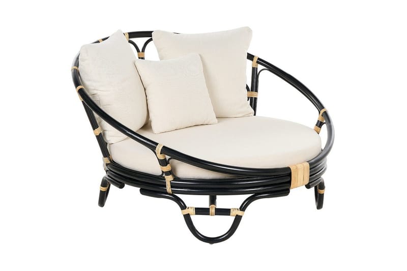 Solstol Rossano, Svart, beige