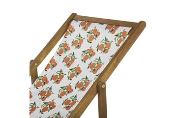 Solstol set om 2 Anzio - ljust trä/off-white apelsinmönster - Utemöbler & utemiljö - Utestol & trädgårdsstol - Solstol