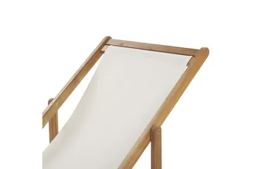 Solstol set om 2 Anzio - ljust trä/off-white blommigt mönster - Utemöbler & utemiljö - Utestol & trädgårdsstol - Solstol