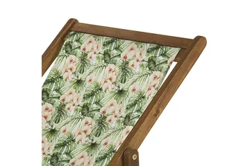 Solstol set om 2 Anzio - ljust trä/off-white blommigt mönster - Utemöbler & utemiljö - Utestol & trädgårdsstol - Solstol