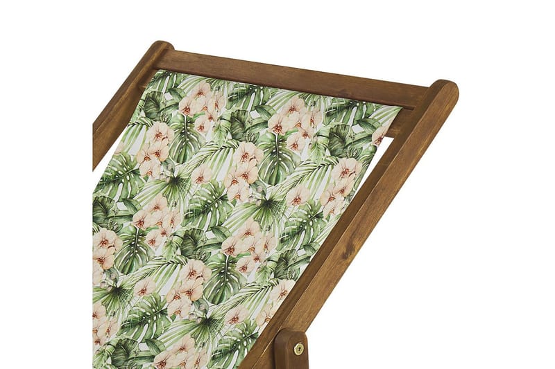 Solstol set om 2 Anzio - ljust trä/off-white blommigt mönster - Utemöbler & utemiljö - Utestol & trädgårdsstol - Solstol