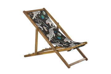 Solstol set om 2 Anzio - ljust trä/off-white djurmönster - Utemöbler & utemiljö - Utestol & trädgårdsstol - Solstol