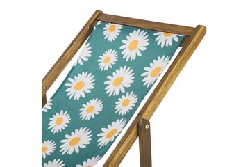 Solstol set om 2 Anzio - ljust trä/off-white kamomillmönster - Utemöbler & utemiljö - Utestol & trädgårdsstol - Solstol