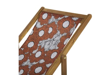 Solstol set om 2 Anzio - ljust trä/off-white vallmomönster - Utemöbler & utemiljö - Utestol & trädgårdsstol - Solstol