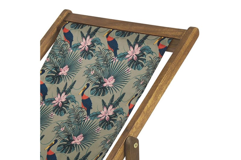 Solstol set om 2 Anzio - ljust trä/off-white pelikanmönster - Utemöbler & utemiljö - Utestol & trädgårdsstol - Solstol