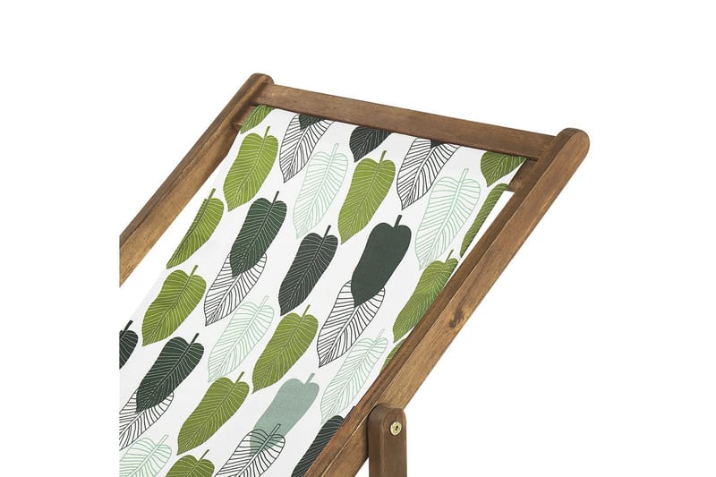 Solstol set om 2 Anzio - ljust trä/off-white/grön lövmönster - Utemöbler & utemiljö - Utestol & trädgårdsstol - Solstol
