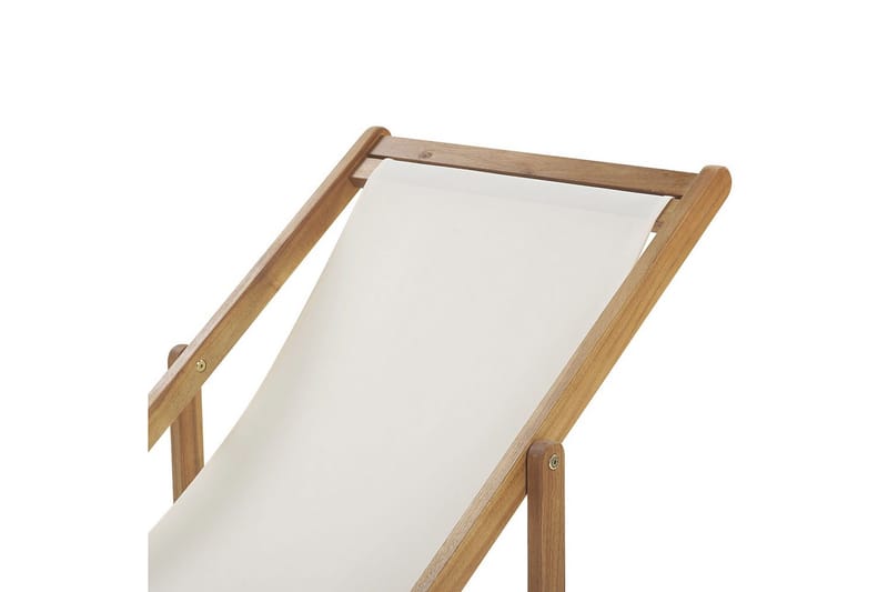 Solstol set om 2 Anzio - ljust trä/off-white/grön lövmönster - Utemöbler & utemiljö - Utestol & trädgårdsstol - Solstol