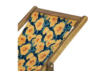 Solstol set om 2 Anzio - ljust trä/off-white/gul blommigt mönster - Utemöbler & utemiljö - Utestol & trädgårdsstol - Solstol