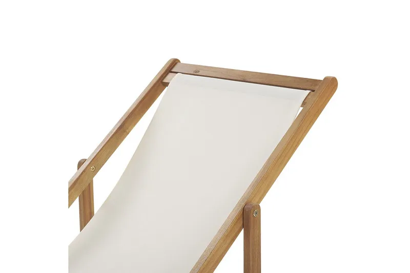 Solstol set om 2 Anzio - ljust trä/off-white/röd blommigt mönster - Utemöbler & utemiljö - Utestol & trädgårdsstol - Solstol