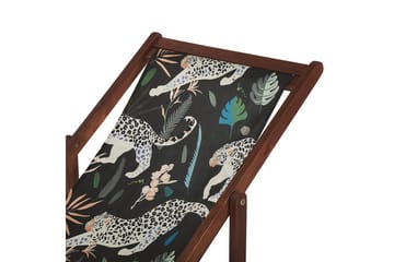 Solstol set om 2 Anzio - mörkt trä/off-white djurmönster - Utemöbler & utemiljö - Utestol & trädgårdsstol - Solstol