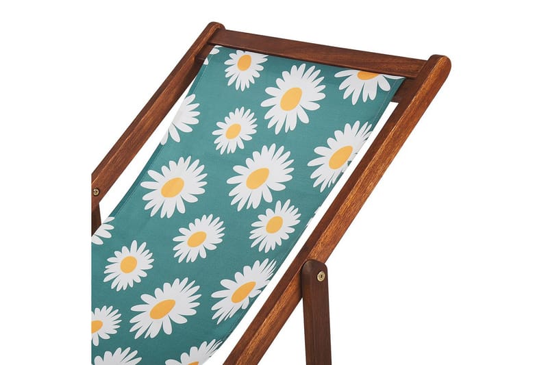 Solstol set om 2 Anzio - mörkt trä/off-white kamomillmönster - Utemöbler & utemiljö - Utestol & trädgårdsstol - Solstol