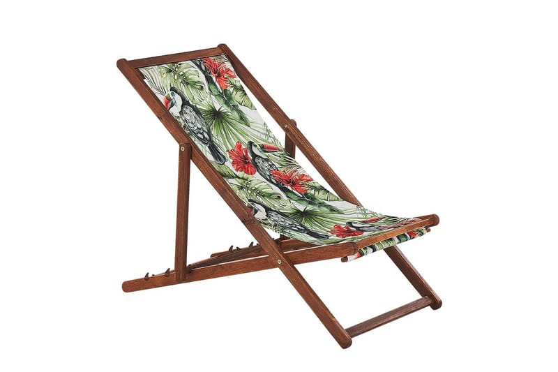 Solstol set om 2 Anzio - mörkt trä/off-white tukanmönster - Utemöbler & utemiljö - Utestol & trädgårdsstol - Solstol